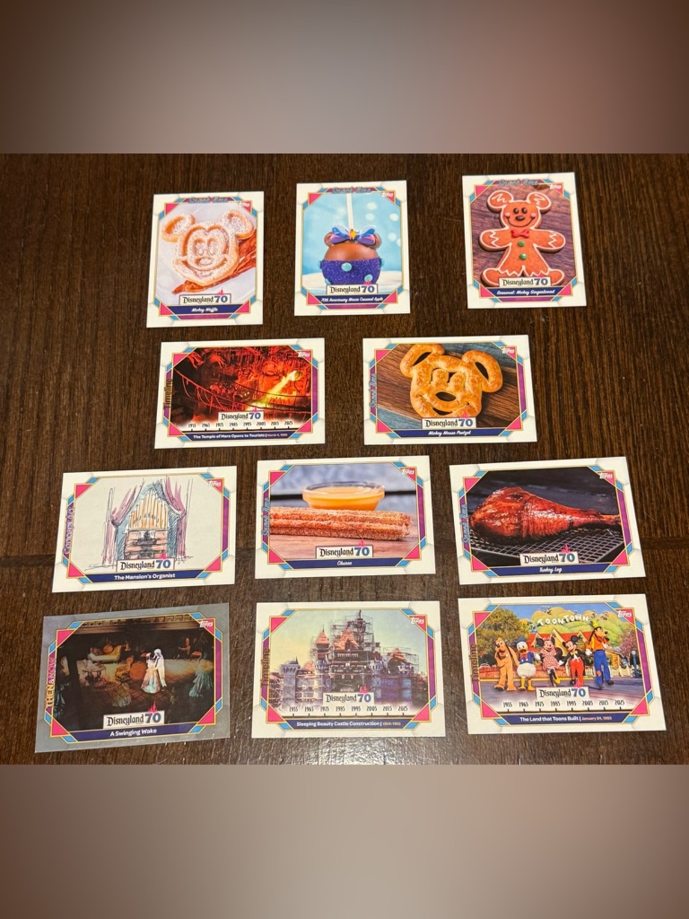 Disney Topps Disneyland 70th Anniversary Trading Card Lot